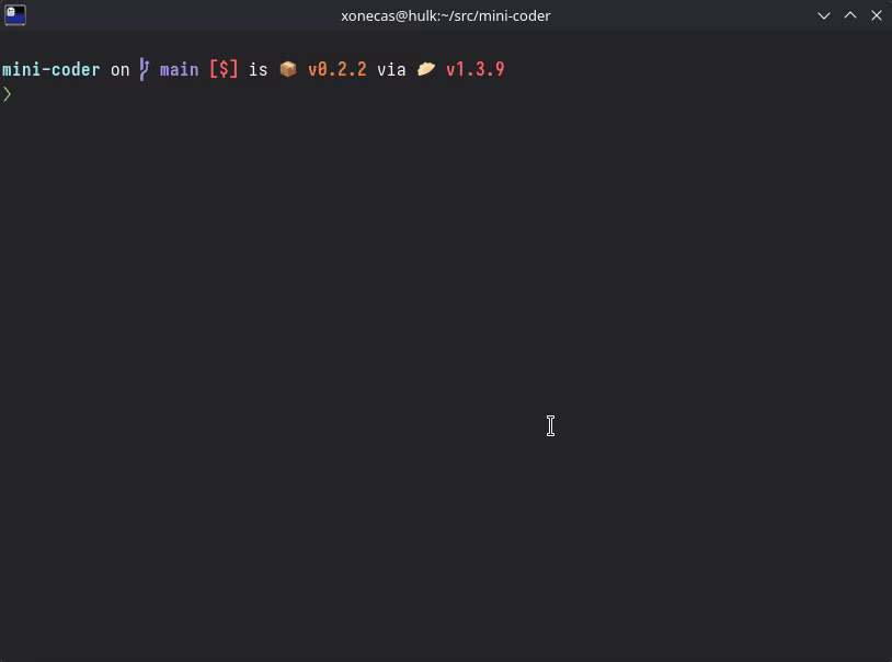 mini-coder in action