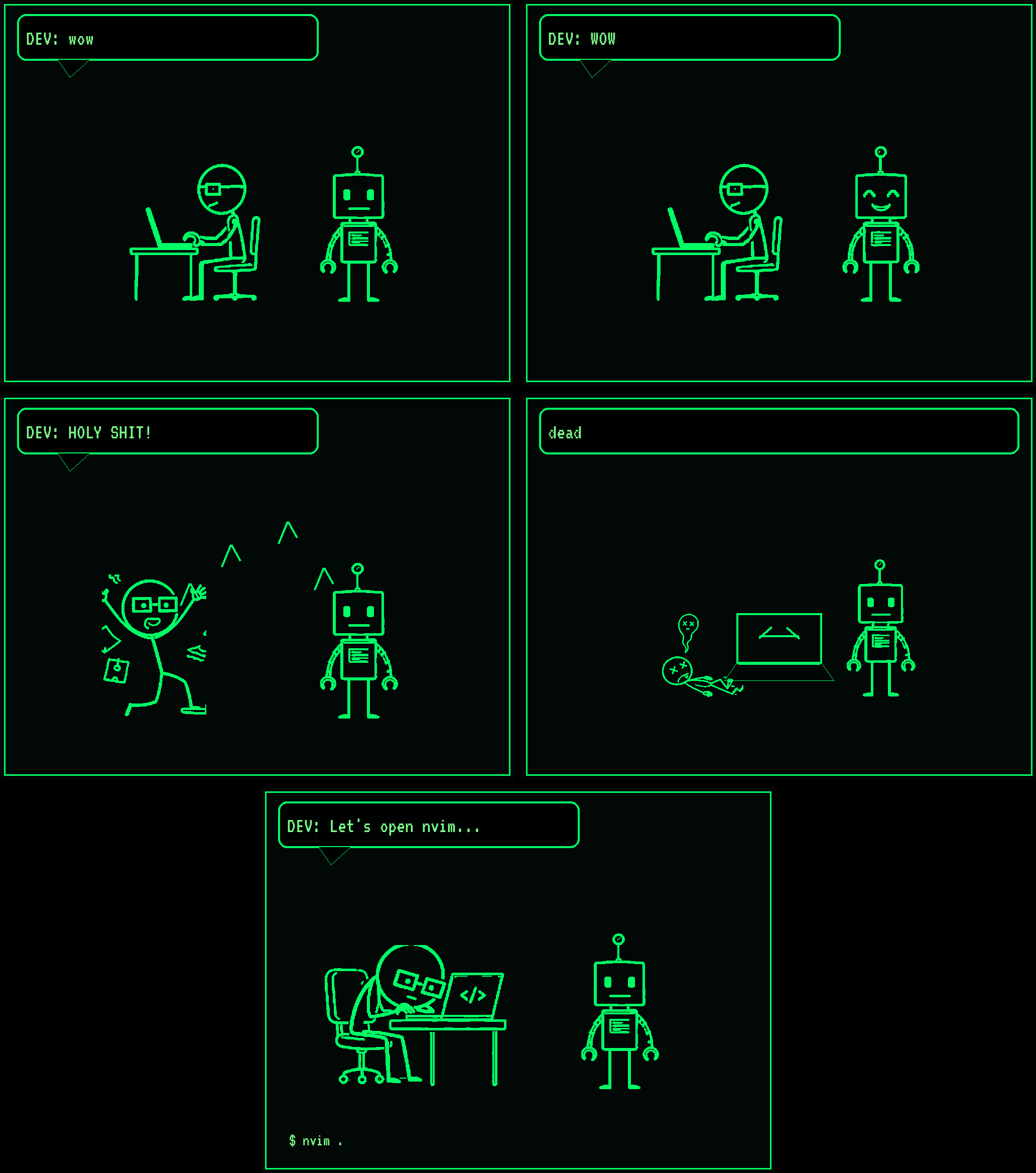 The Cycle of AI Coding Burnout comic strip